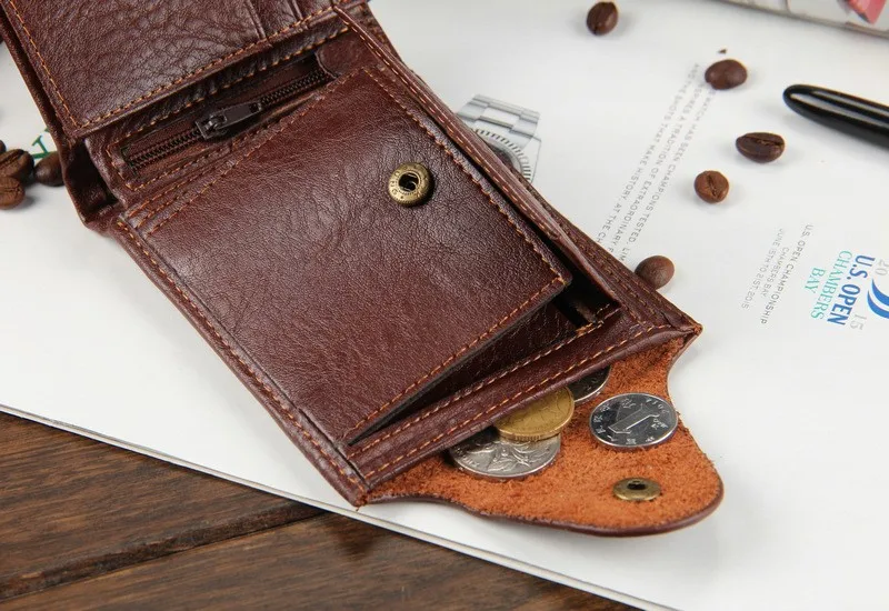 Бренд Высокое качество короткие Для мужчин бумажник из натуральной кожи Qualitty гарантии кошелек для мужчин, портмоне, держатель для карт