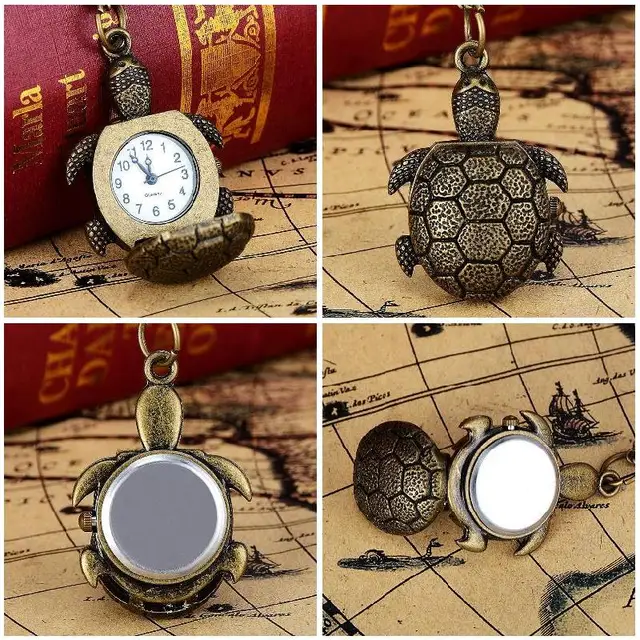 Vintage Women Men Turtle Shape Pocket Watch With Necklace Watch Gift LXH Vintage Women Men Turtle Shape Pocket Watch With Necklace Watch Gift LXH