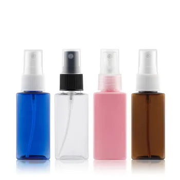 

(50pcs)50ml Empty brown/blue/clear square plastic Square spray bottle 50cc Fine fog Perfume spray bottle