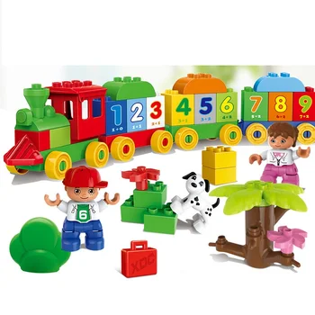 

57pcs original Big size Building Blocks Number runny Train Set Compatible With Duplo accessory Figure Educational DIY Baby Toys