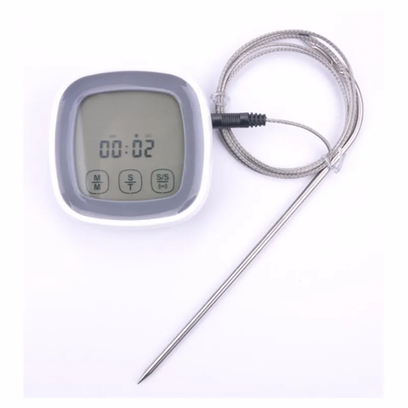 Food Thermometer Digital Thermometer Touch LCD Kitchen Thermometer Gray