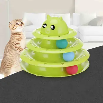 

Funny Rotatable Cat Pet Toy Cat Toys Intelligence Triple Play Disc Cat Toy Balls Cat Crazy Ball Disk Interactive Toy