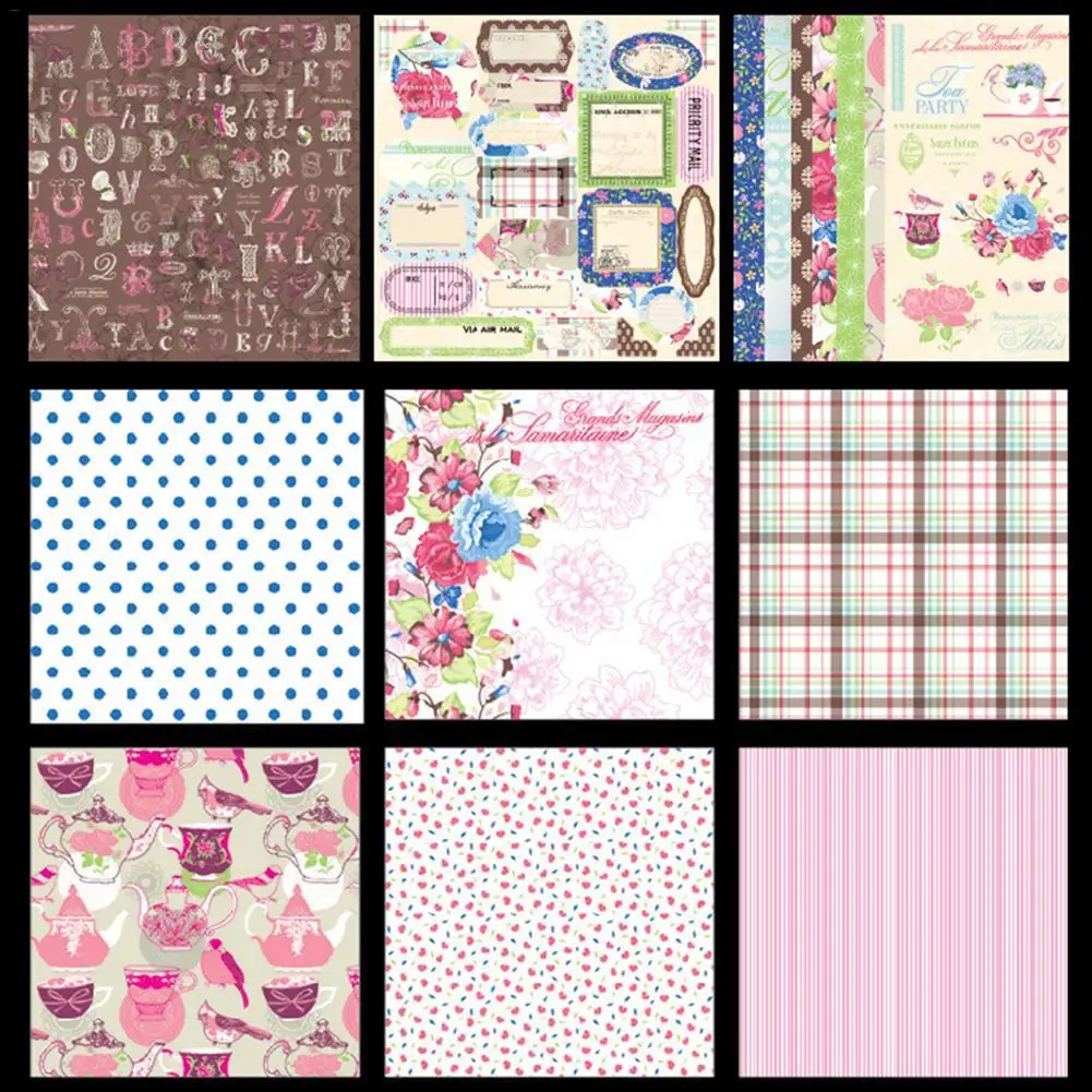 

24 Sheets DIY Photo Albums Vintage Paper Pack Packaging Scrapbooking Card Making Background Paper 12 Inch Colorful