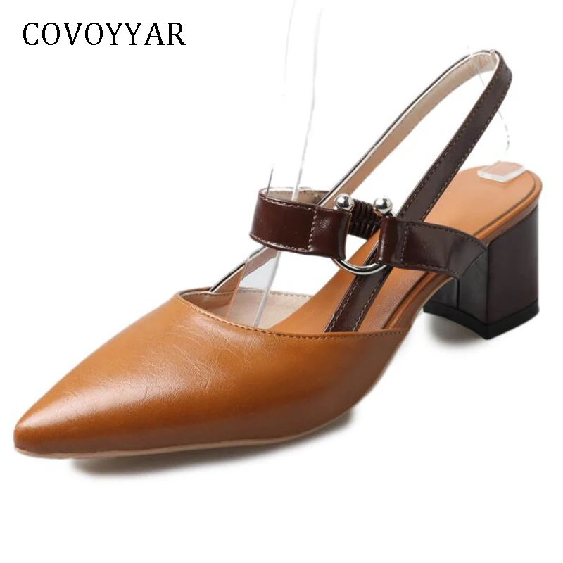 COVOYYAR/Новинка 2019 года летние женские босоножки с ремешком на пятке Модные острым