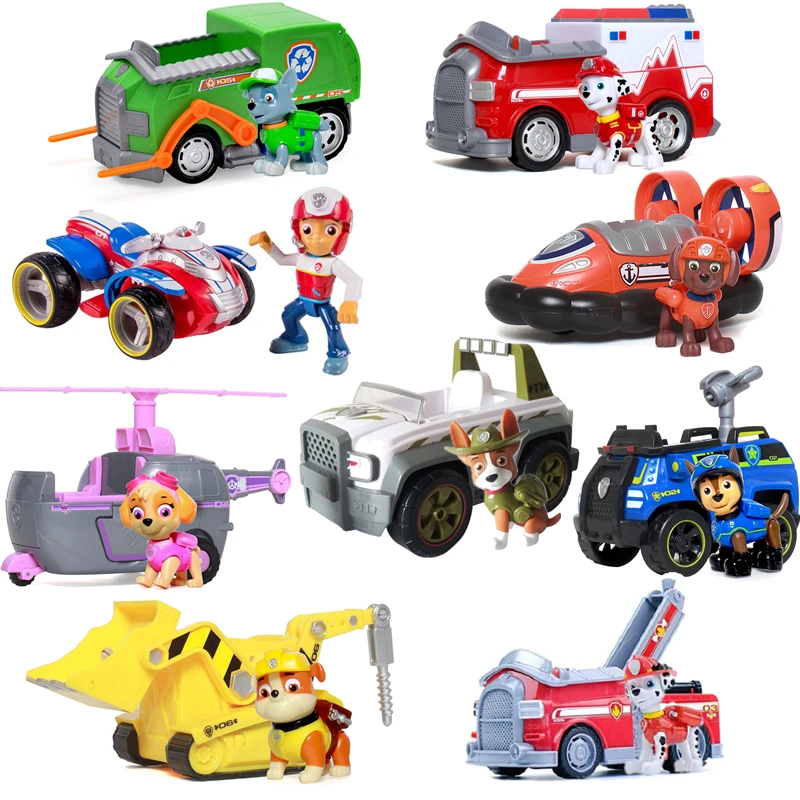 

Genuine Paw Patrol Dog Toys Car Skye Tracker Vehicle Patrulla Canina Action Figures Juguetes Patrol Canine Toy Of Children Gift