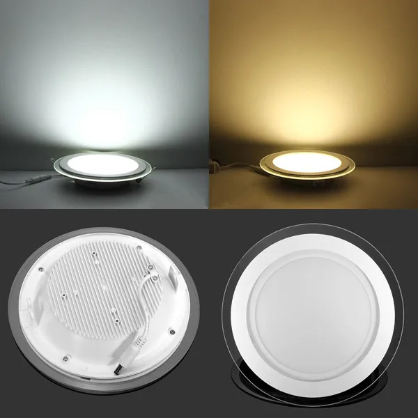Hot Sale LED Recessed Panel Light Dimmable SMD 5630 Celing Lamp Round Spot Lights Lamps LED Panel Downlight With Glass Cover