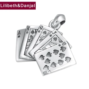 

2019 Custom Pendant 100% 925 Sterling Silver fine Jewelry Men Women Creative Playing cards Necklace Pendant sieraden maken P132