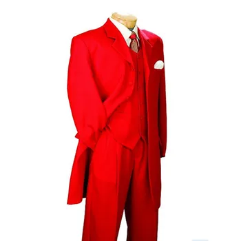 

Men's Tailcoats 3 piece Peak Lapel Slim Fit Man Suits For Wedding Red Men Party Tuxedos Men Suits (jacket+pant+vest)