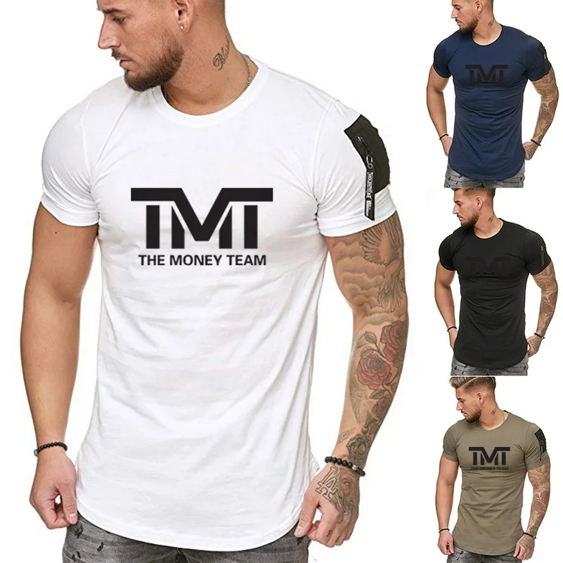 

new t shirt men clothes 2019 TMT Letter printing Fashion summer O-neck Short sleeve cotton funny t shirts Curved hem camiseta