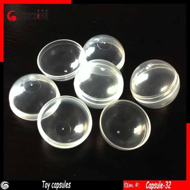 

32mm Transparent Empty Plastic toy capsules for ball vending machine capsules ,round clear balls 40pcs/lot