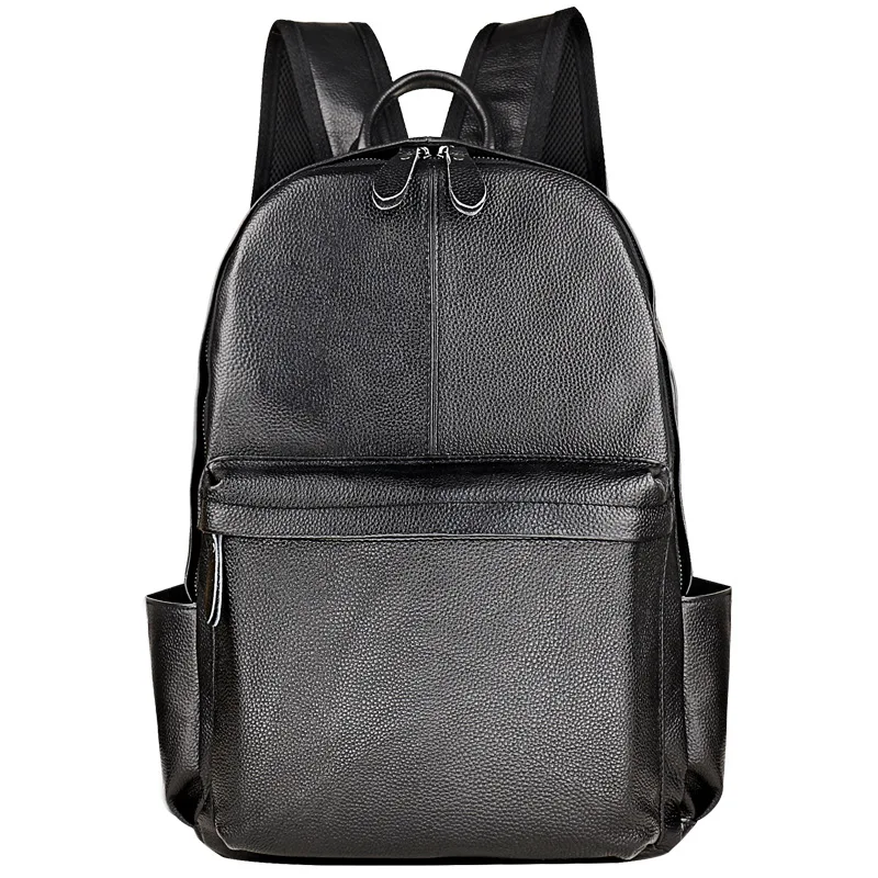 

New Brand 100% Genuine Leather Men Backpacks Fashion Real Natural Leather Student Backpack Boy Luxury Lager Computer Laptop Bag