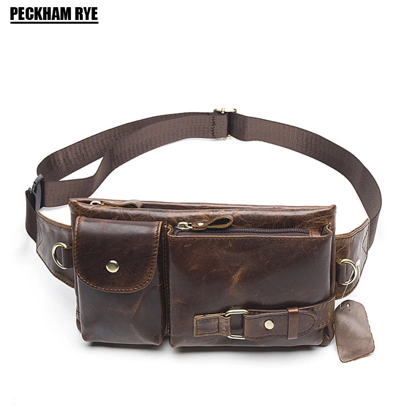 

Genuine Leather Waist Packs Fanny Pack Belt Bag Phone Pouch Bags Travel Waist Pack Male Small Waist Bag Leather Pouch