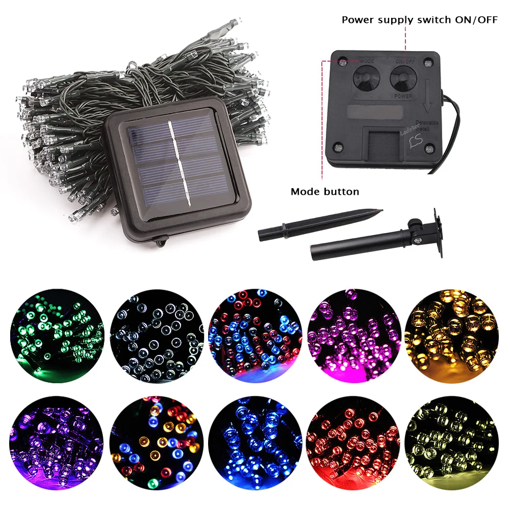 50/100/200 Led Holiday Light Outdoor Solar Fairy String Wedding Lights Solar Lamps Waterproof For Home Christmas New Year Decor 50/100/200 Led Holiday Light Outdoor Solar Fairy String Wedding Lights Solar Lamps Waterproof For Home Christmas New Year Decor
