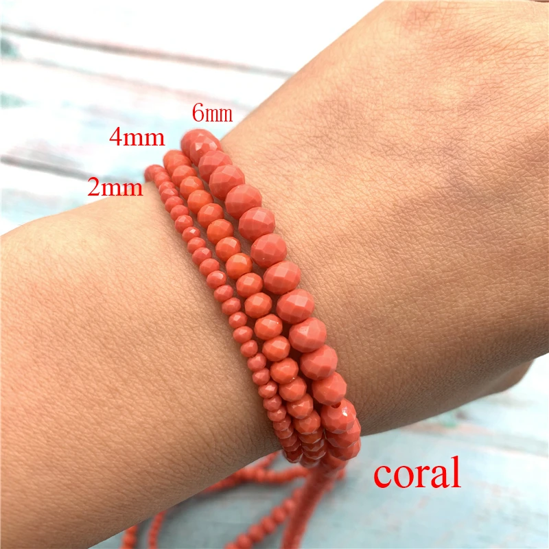 2x3mm/3x4mm/4x6mm Crystal Rondel Beads Faceted Glass Beads For Jewelry Making DIY Female Bracelet Necklace Jewelry