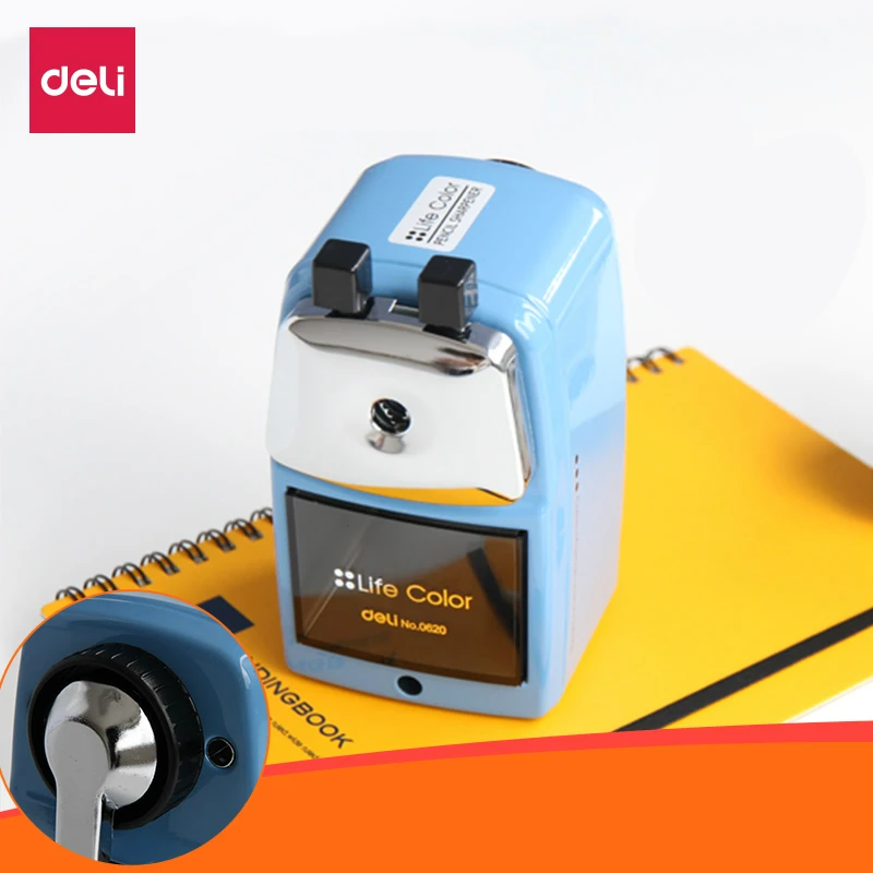 Deli Pencil Sharpener for School Student Pupils Metal Roller blades