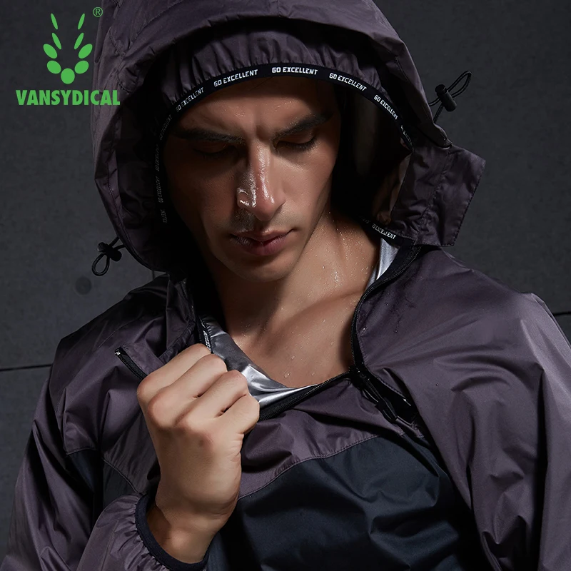 Мужская спортивная куртка для бега VANSYDICAL одежда похудения занятий спортом