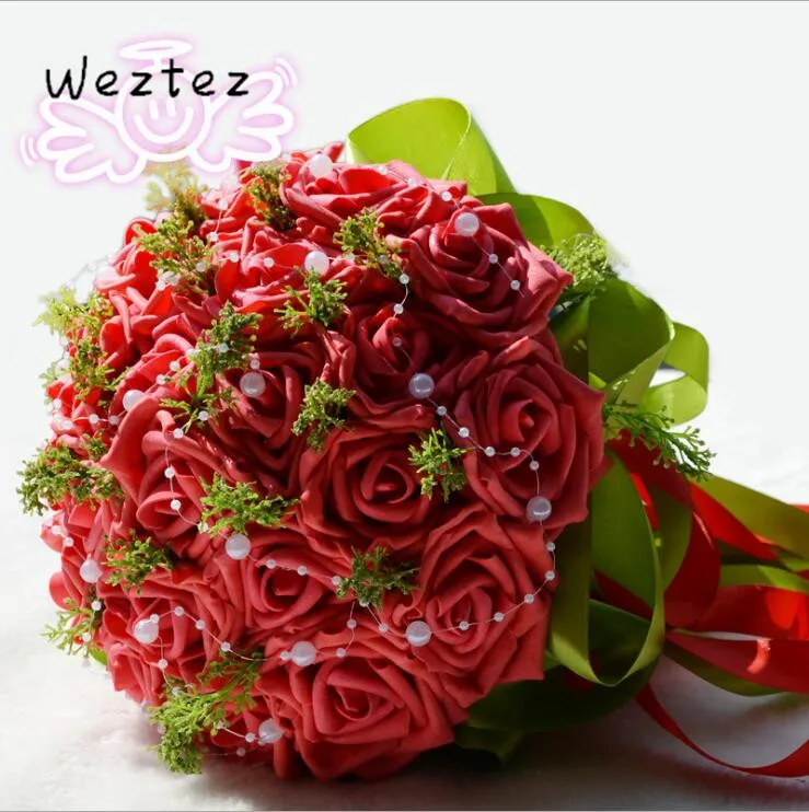 Искусственный Букет невесты цветок аксессуары для невесты Свадебный букет розы свадебные цветы D168