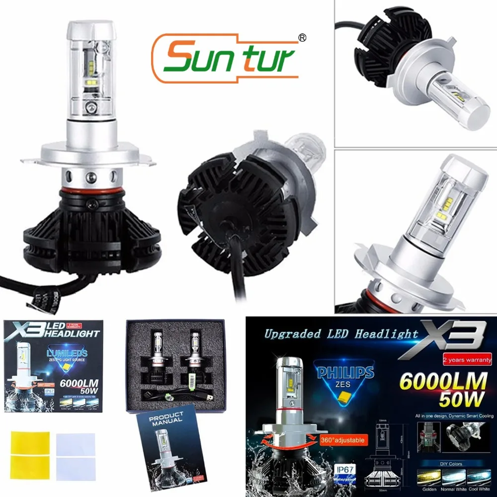 

Newest 6000lm DIY 3 Colors LED Headlight Z5 H1 H4 H7 H11 HB3 HB4 3000K 4300K 6000K Switchback LED