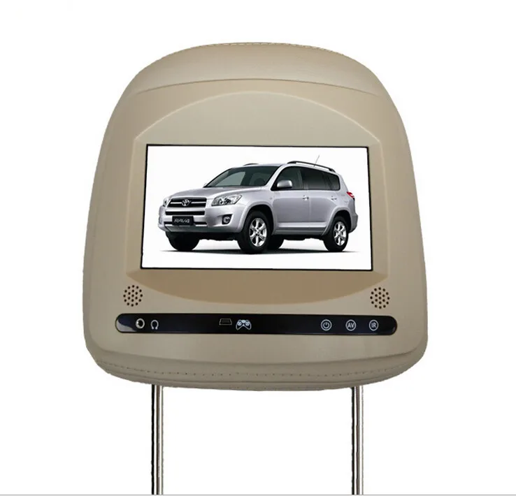 Quality 7" digital screen Car Headrest Monitor with 2 Videos Input for Toyota RAV4in Car