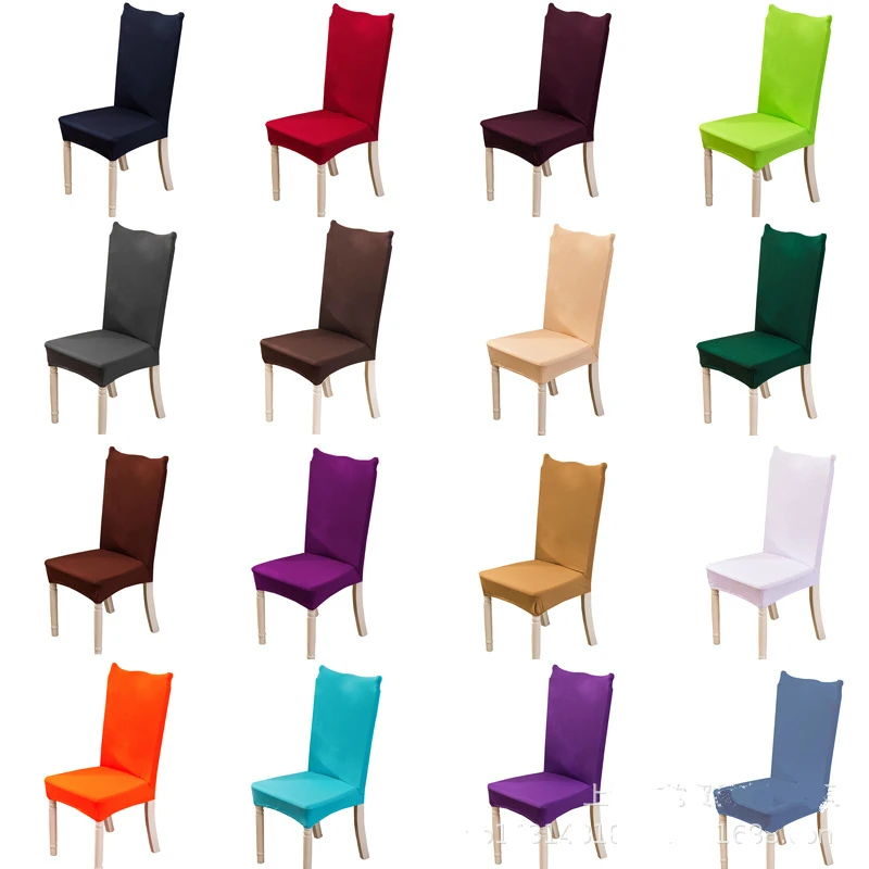 

Universal Elastic Chair Covers Spandex Chair Cover Solid Color Wedding Chair Covers Restaurant Dining Room Chair Covers