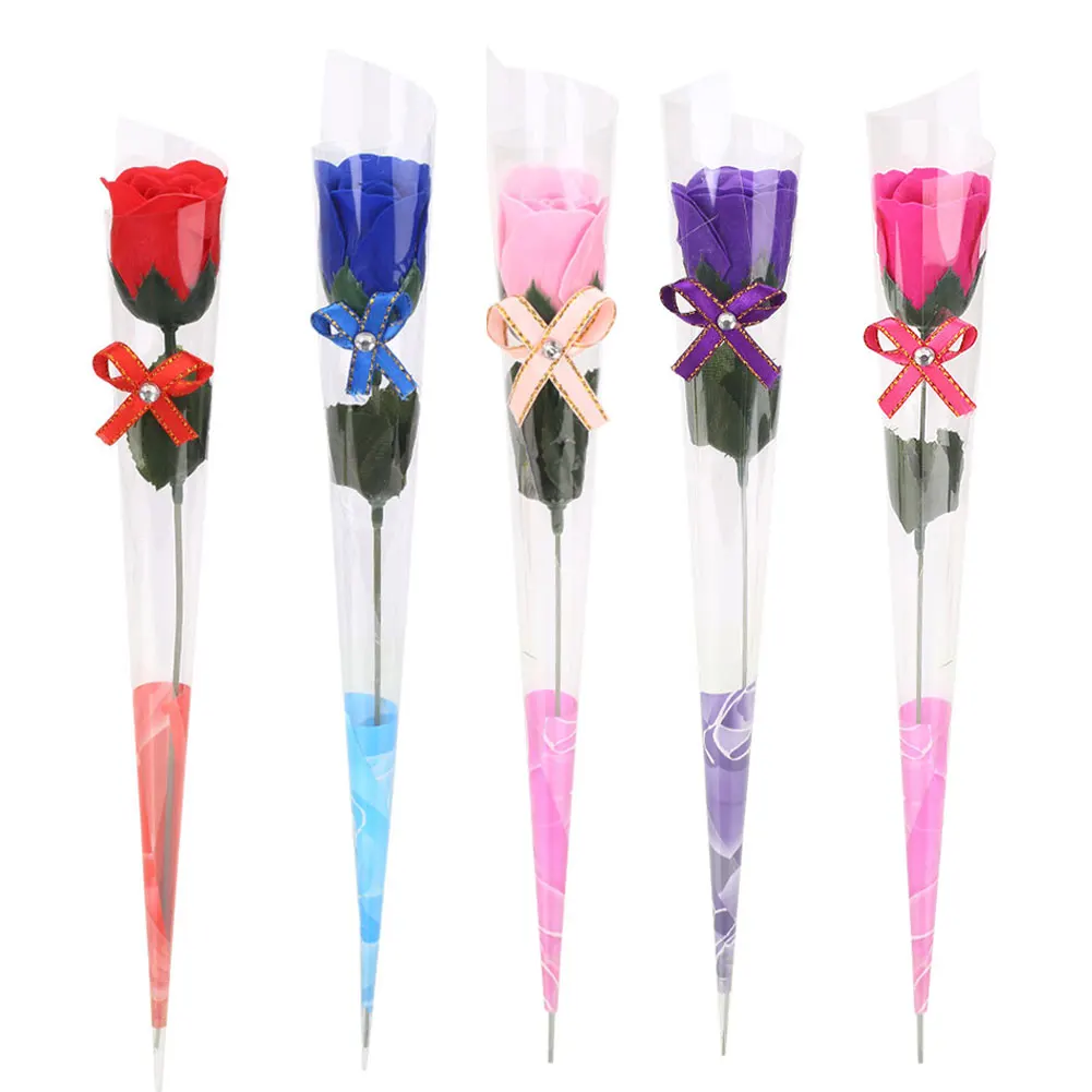 

Simulation Artificial Flower Floral Decor Soap Rose Beautiful 5 Color Sweet Balmy Festival Gift Restaurant Ornament Hotel