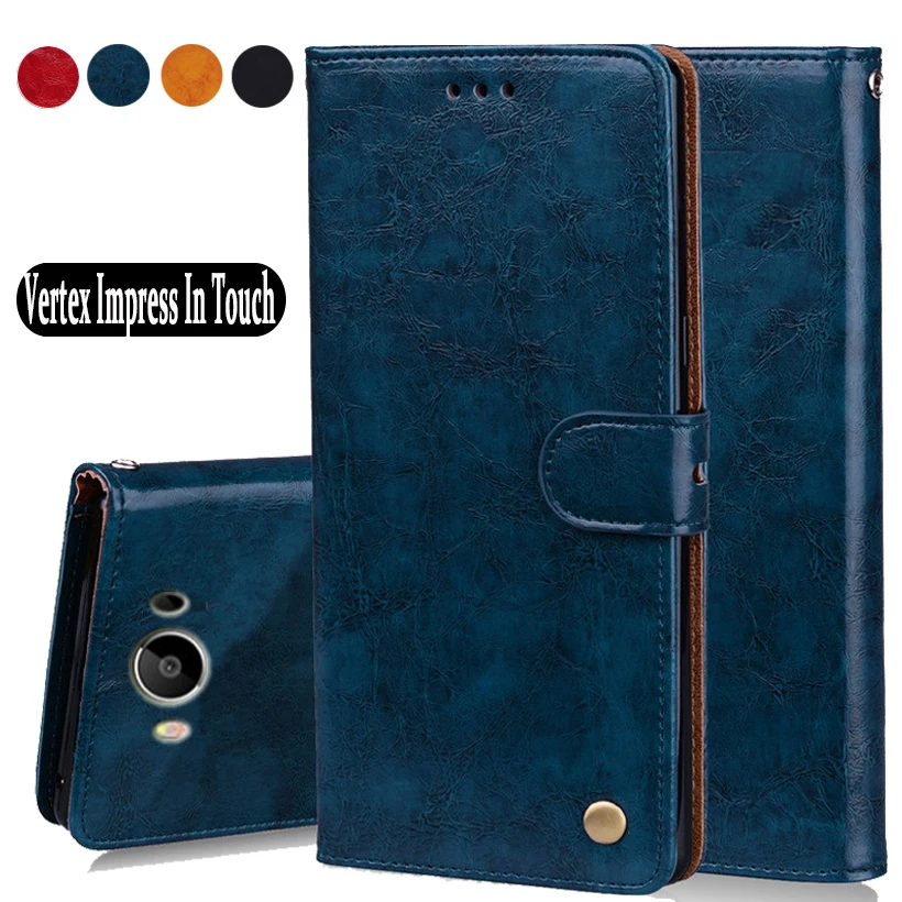 

Luxury PU Leather Slip-resistant Flip Wallet Case For Vertex Impress In Touch (3G) 4G) Back 5.0 Cover Case W02