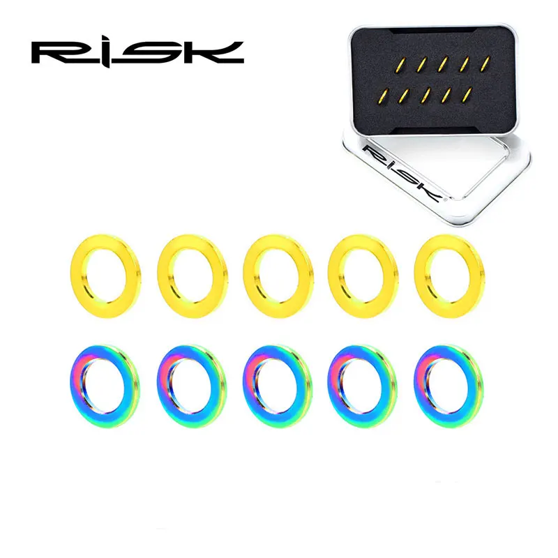 

10Pcs Titanium Flat Washer For M5 M6 Titanium Alloy Bolts 1mm Thickness Cycling Bicycle Screw Washers Bike Bolts Gasket