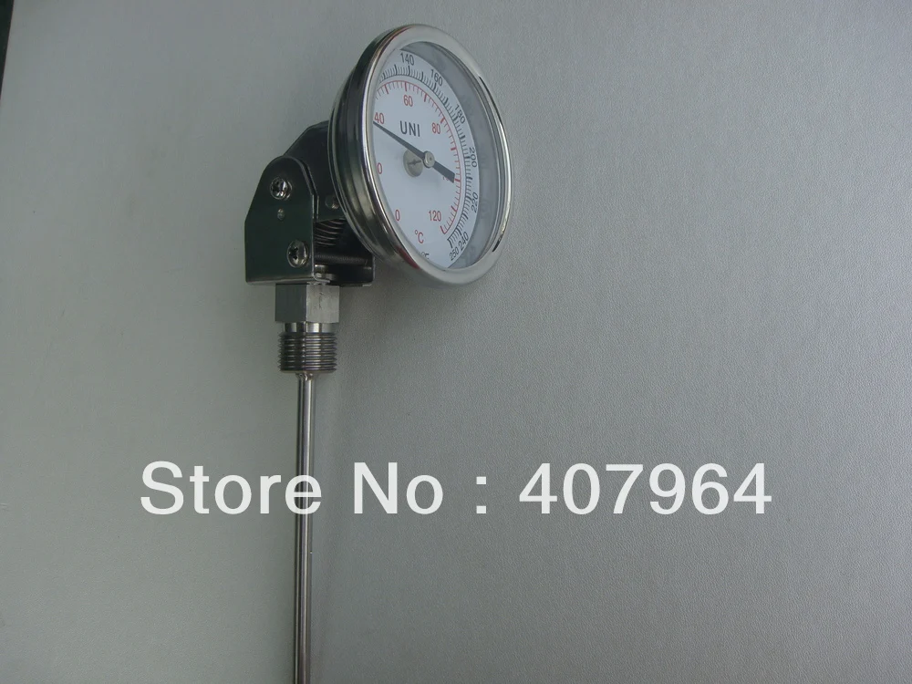 

UNI Industrial bimetal thermometer with universal angle ,SS304, 0 C to 120C