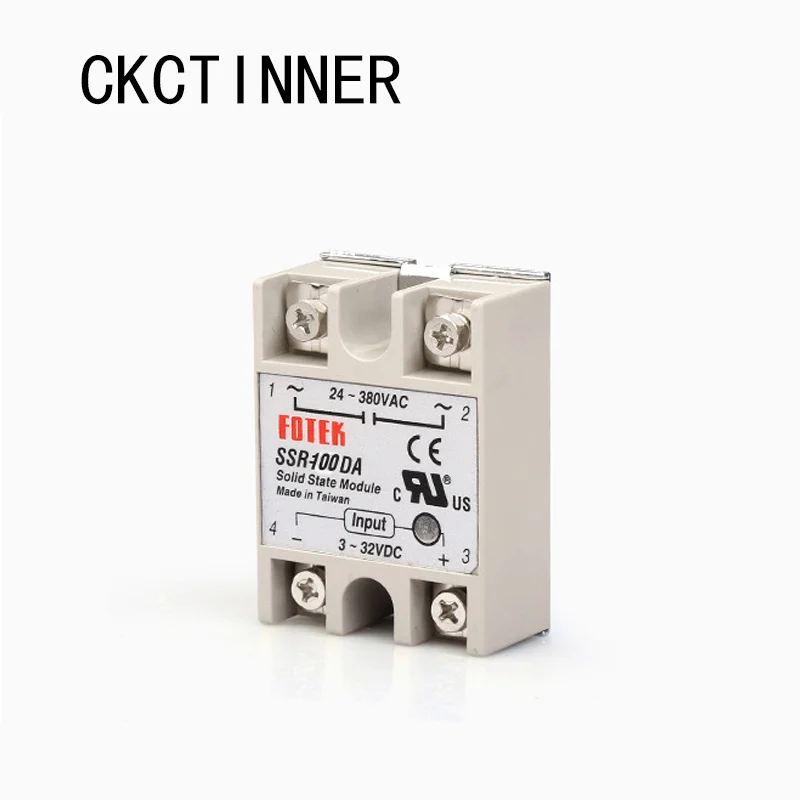 

SSR 100DA input 3-32V DC load 24-380V AC single phase DA solid state relay Include SSR-100DA