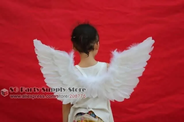 Розничная / ребенок стиль подарок на день рождения перо Крылья Ангела реквизит, производительность крылья желтый, розовый, белый 4-9years