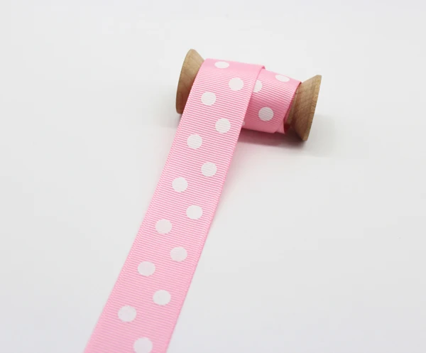 25mm white 2 dot Розовые ленты серии Grosgrain печатные ленты в горошек клетчатая лента клетчатая полиэстер ткань Декор Аксессуары - Цвет: 25mm white 2 dot