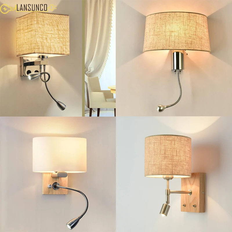 Nordic Wall Lights Simple Lamp Modern Wandlamp Creative Glass Fabric Sconce For Bedside Aisle LED Light Fixture | Освещение