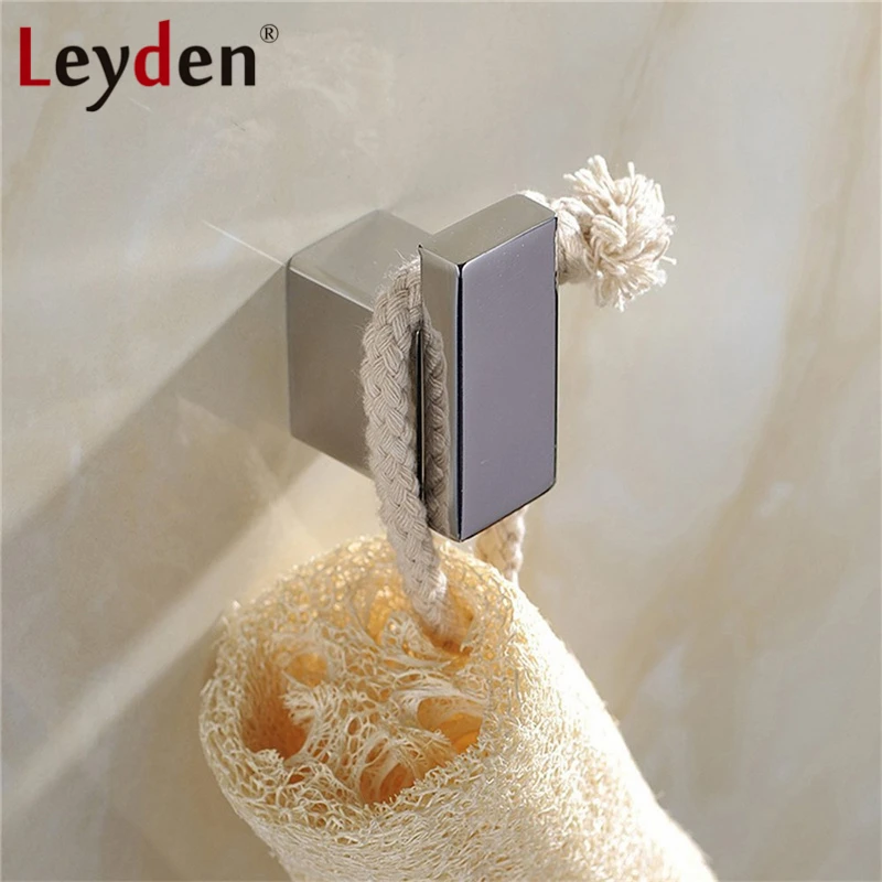 Leyden Coat Hooks Modern Polished Chrome Square Robe Hook Coat Hook