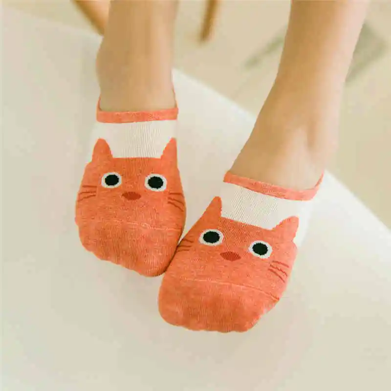 

M MISM Fashion High Quality Cute Cat Harajuku Woman Socks Warm Comfortable Boat Happy Socks Foot Protection Skarpetki Sokken