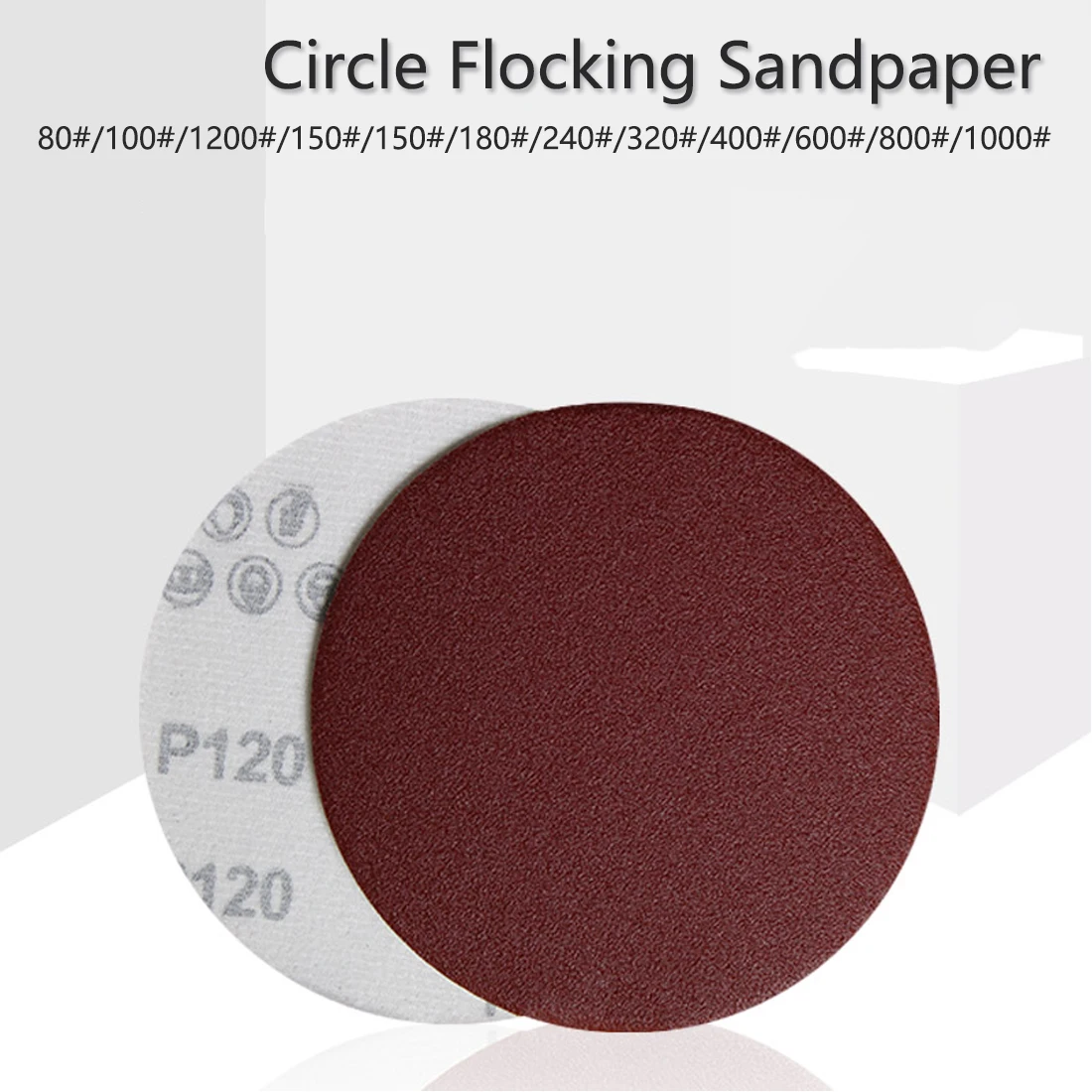 

Necessary carpentry Abrasive paper polishing tool 5pcs 125mm red circular Flocking polishing disc with Grits 80-1000