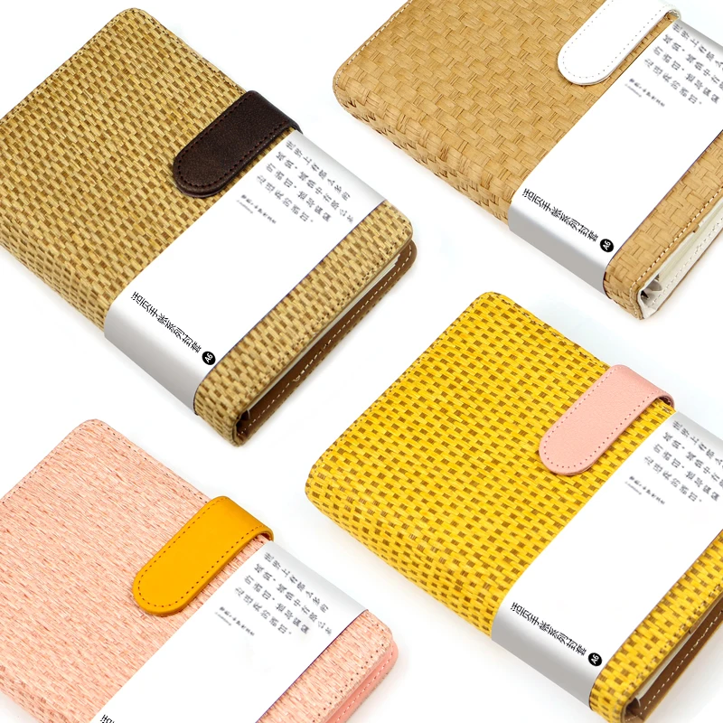 

Formthen Straw Weaving Cover Notebook Cover A6 Spiral Binder Planner Replacement Notepad Shell for Filofax kikki.k
