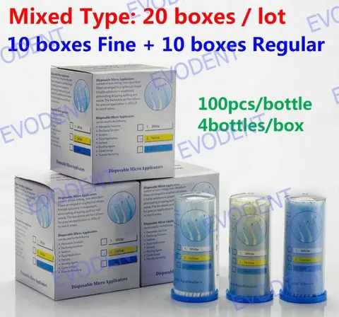 Caixas de Belas Regular + 10 Ange Aile Materiais Dentários Descartáveis Micro Aplicadores Escova 10 Caixas 80 Barris 8000 Pcs