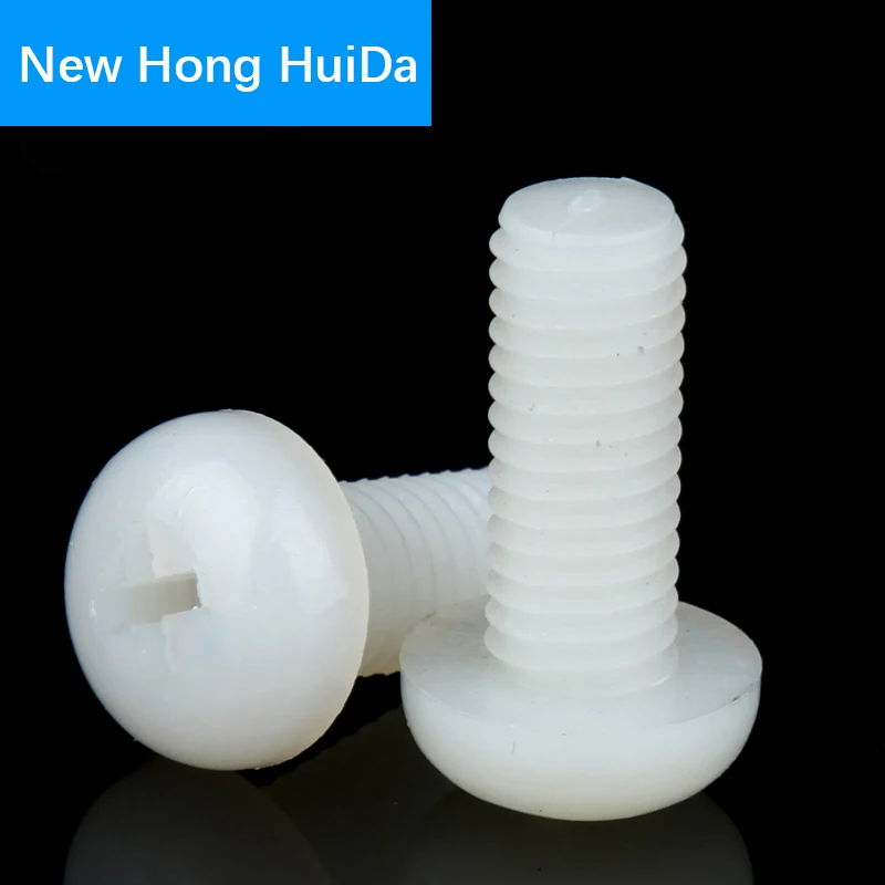 

M2.5 White Nylon Round Pan Head Machine Screw Metric Cross Recessed Phillips Plastic Thread Bolts