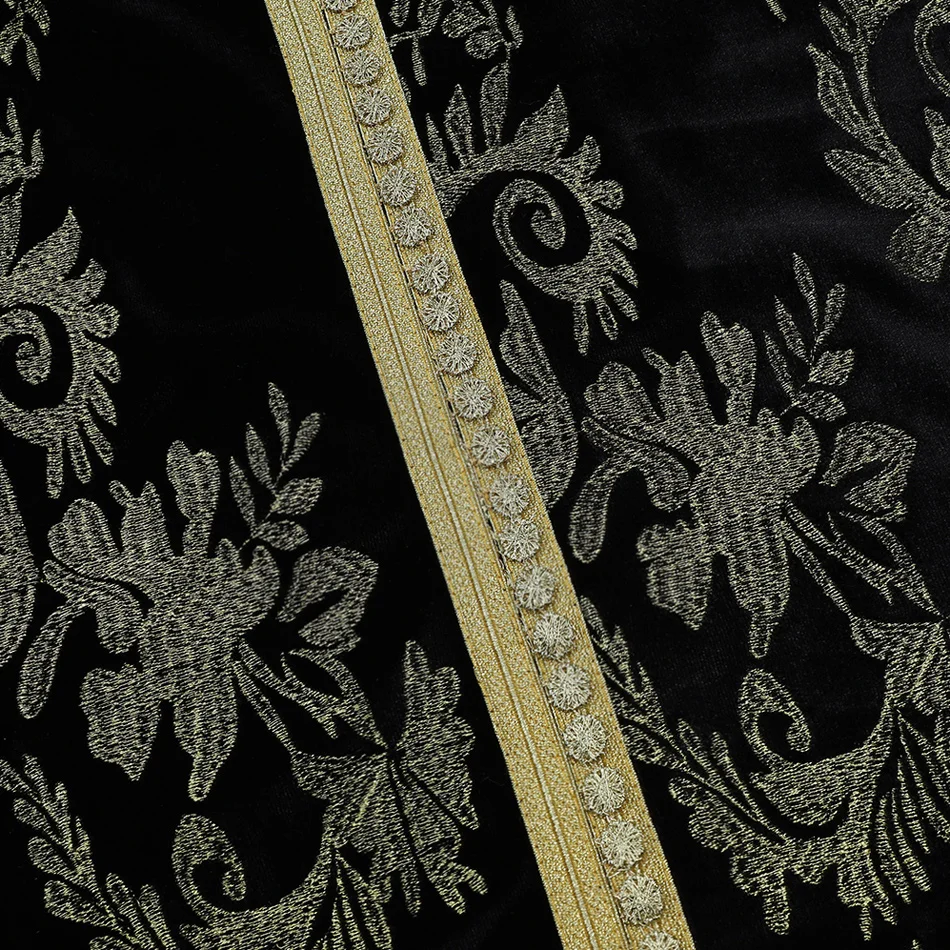 Элегантное бархатное платье Caftan Romeo с золотистой вышивкой новинка 2019 года