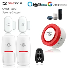 Smart home security wifi alarm siren  for smart life free APP compatible motion sensor detector 