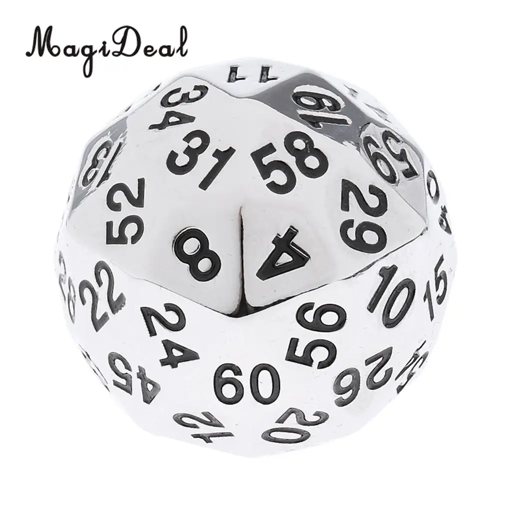 MagiDeal, 38 мм, сплав, многогранные игральные кости, 60 сторонних D60, Плашки для D&D, ролевые игры, настольные игры, вечерние, Клубные, питьевые игры, игровой реквизит, новинка, подарок