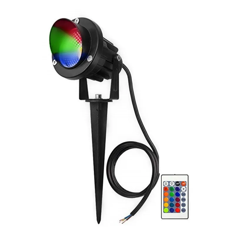 1PCS Ландшафтный свет 10 Вт Водонепроницаемый Светодиодный прожектор для сада RGB COB чип открытый газон патио путь прожектор AC85-265V/AC/DC12V - Испускаемый цвет: 1PCS