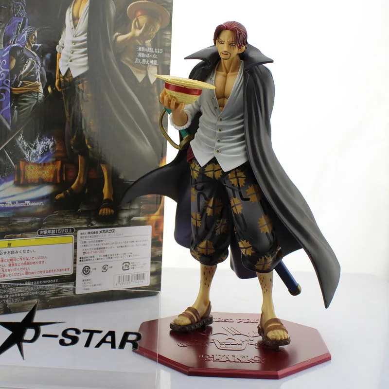 

Free Shipping Cool 10" One Piece Anime P.O.P Red-Haired Shanks Boxed 25cm PVC Action Figure Collection Model Doll Toys Gift