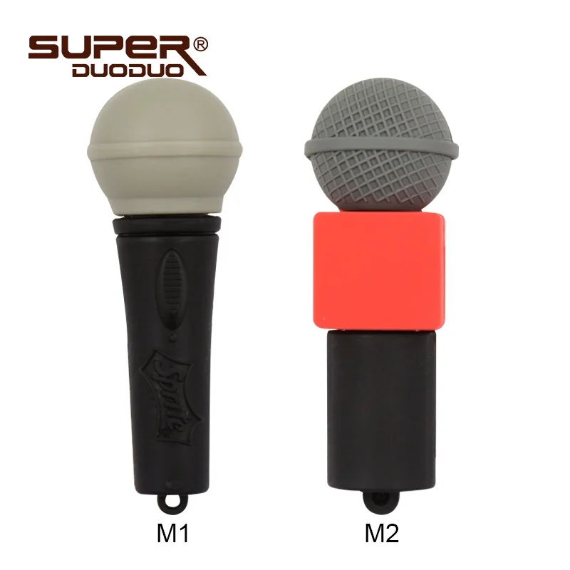 

Pen Drive Gun USB Flash Drive 4GB 8GB 16GB 32GB 64GB USB Drive microphone USB2.0 Cartoon Pendrives singers gift