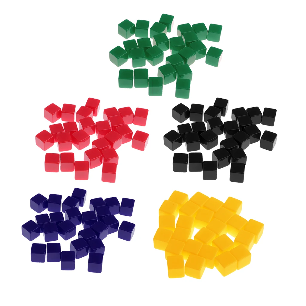 MagiDeal 125Pcs/Pack 12mm Opaque Six Sided D6 Dice Set Blank for Dungeons and Dragons D&D MTG TRPG Players Toys