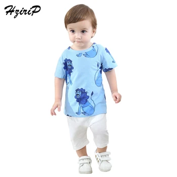 

HziriP Summer Kids Boys T-shirt Animals Lion Printed Tops Tees Children Clothing Casual Cotton Short Sleeve T Shirts Hot Selling