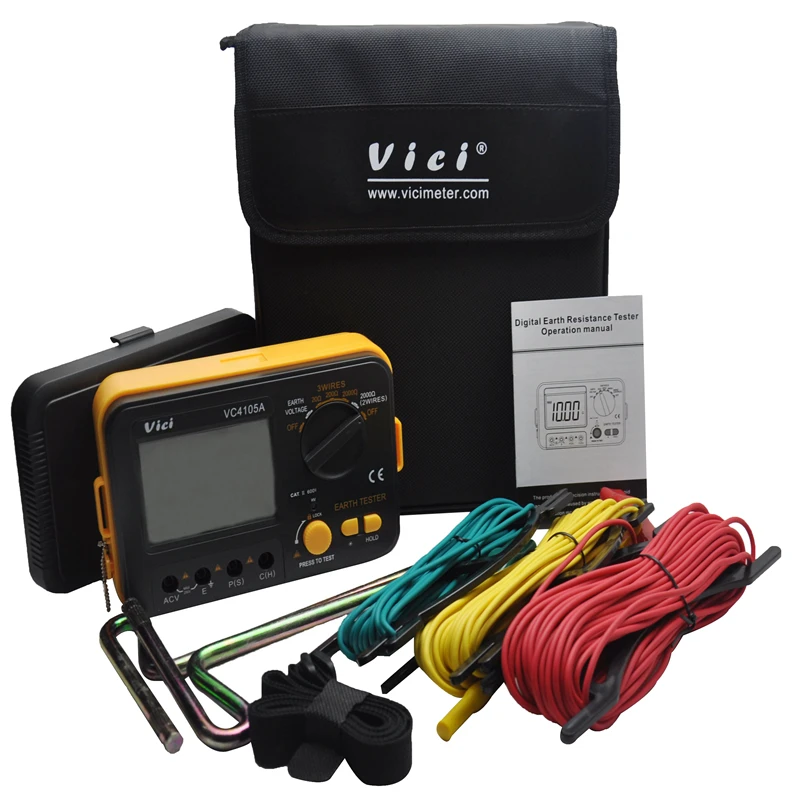 LCD Digital Earth Resistance Tester Ground Resistance Voltage Meter Lightning Rod font b Measuring b font