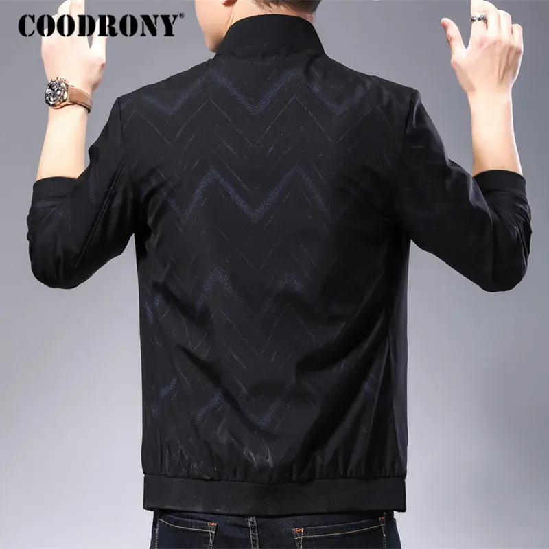 Куртка бомбер COODRONY Мужская Уличная мода в полоску для осени и зимы 98005|Куртки| |