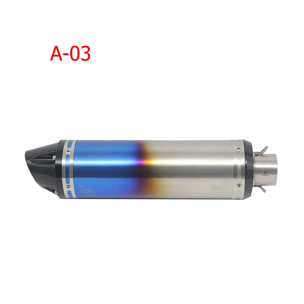 Alconstar-430 мм Глушитель для мотокросса Akrapovic YZF GSXR650 CBR600RR NINJA ER6N MT07 MT09 TMAX530 500 Racing - Цвет: A-03