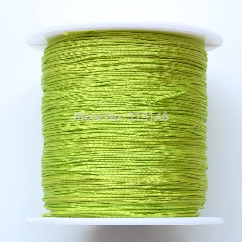 150 м/катушка тонкая 0,5 мм Разноцветные нейлоновые черные китайские узлы шнур макраме плетеные поделки из бисера Шамбала нить - Цвет: Lime Green
